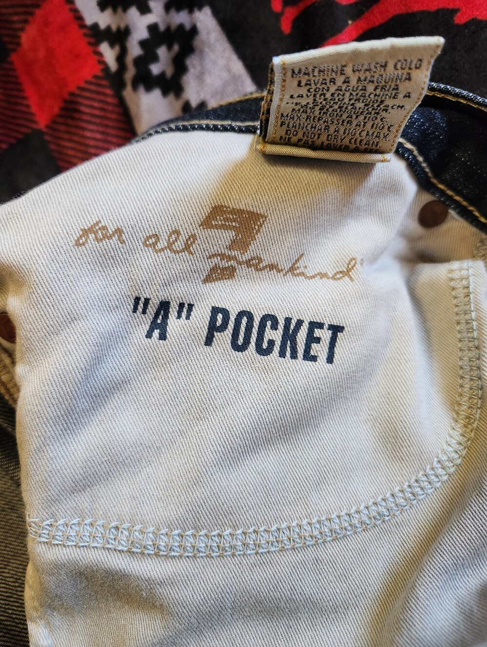 7 For All Mankind "A" Pocket Men's Jeans Sz 38 Made in USA Distressed Bootcut - Picture 11 of 14